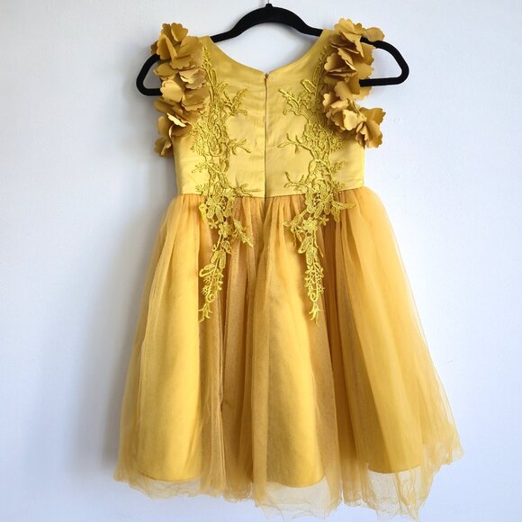 Trish Scully Child Bianca Dress - SUNFLOWER - Size 7 - Picture 3 of 13